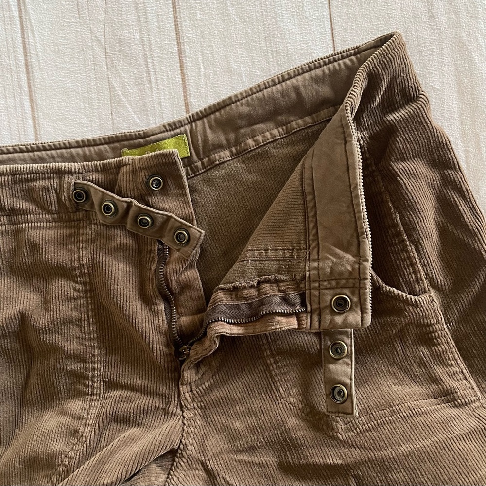 Y2k Corduroy Cropped Capri Pants Women’s 6 Brown Cinch Button Outdoor 90s Pulp - Picture 5 of 14